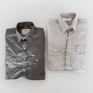 Bundle Of 2 Rafter C Shirts Men’s XL Western Pearl Snap Flap Pocket Long Sleeve